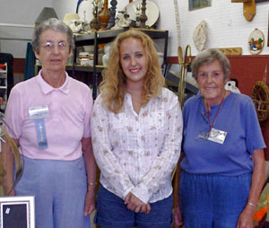 L-R: Mary Perry, volunteer; Melissa Storing, student; and Sybil Cole, volunteer. 